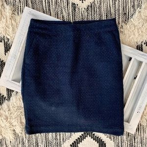 Merona Blue/Gold Tweed Skirt